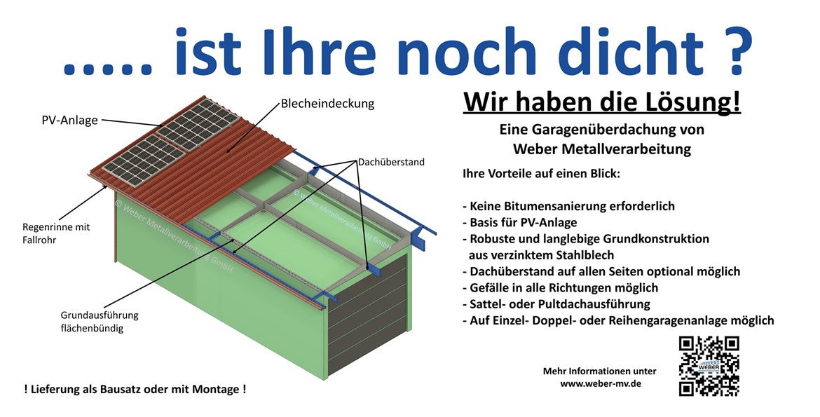 Garagenüberdachung von Weber MV